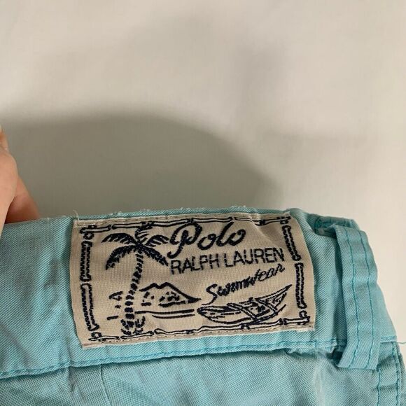 Polo Ralph Lauren Shorts Men's 36 Blue Chino Drawstring Pockets Cotton Blend - Picture 13 of 13
